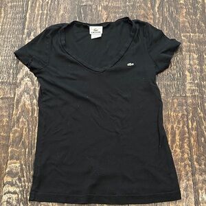 Lacoste Women's Classic Black Tee size 40
